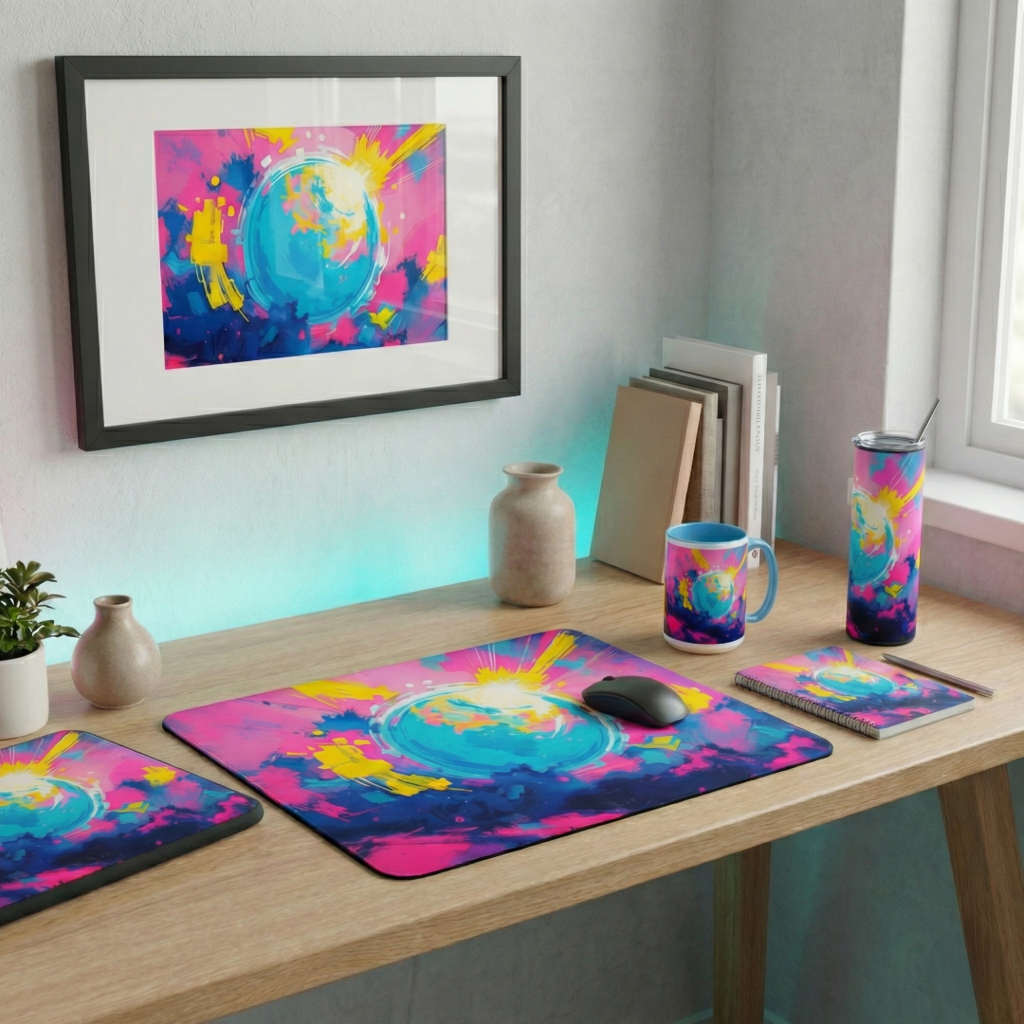 Neon Orbit Burst — XL Office Glow Set