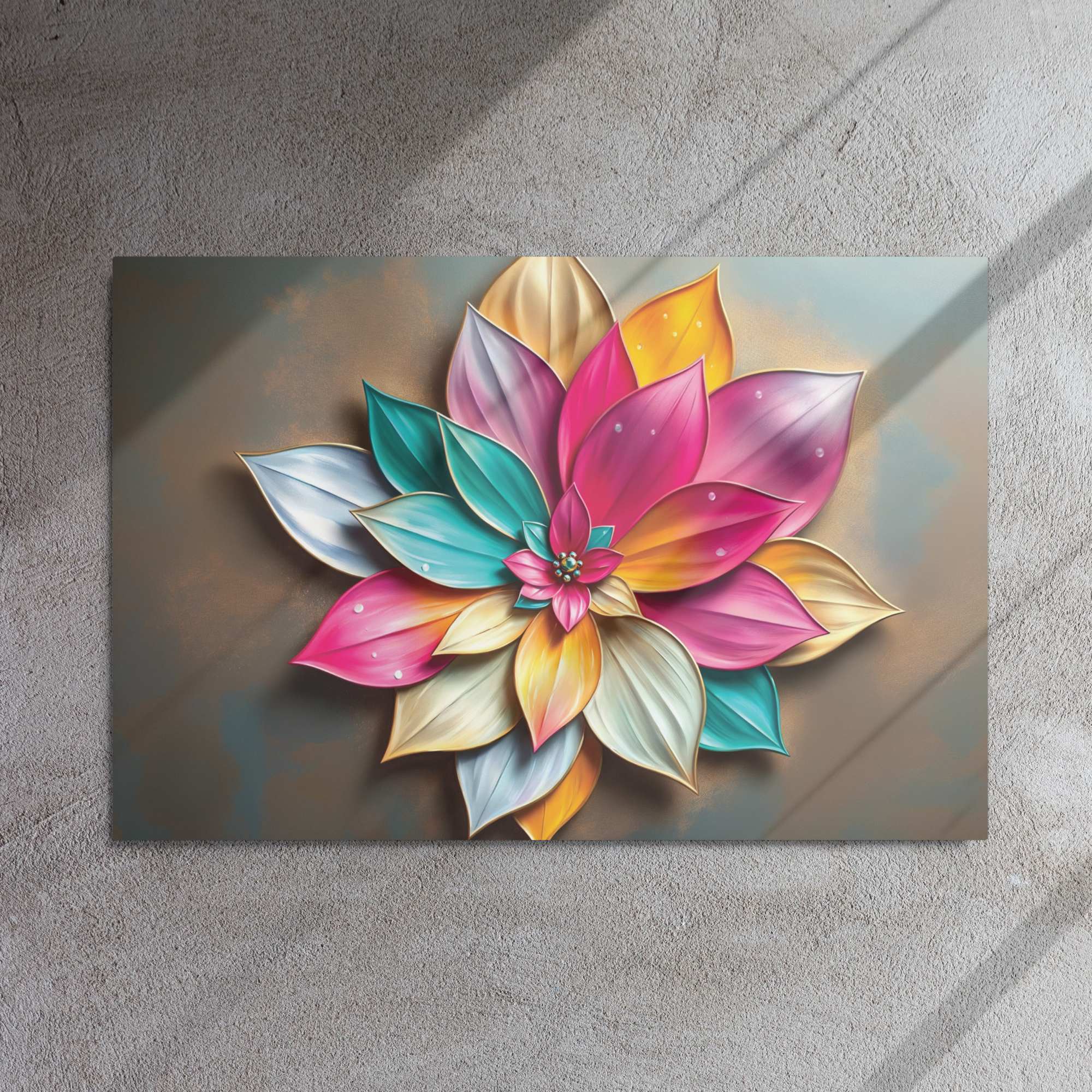 Soft Luxe Lotus 36" x 24" Metal Print
