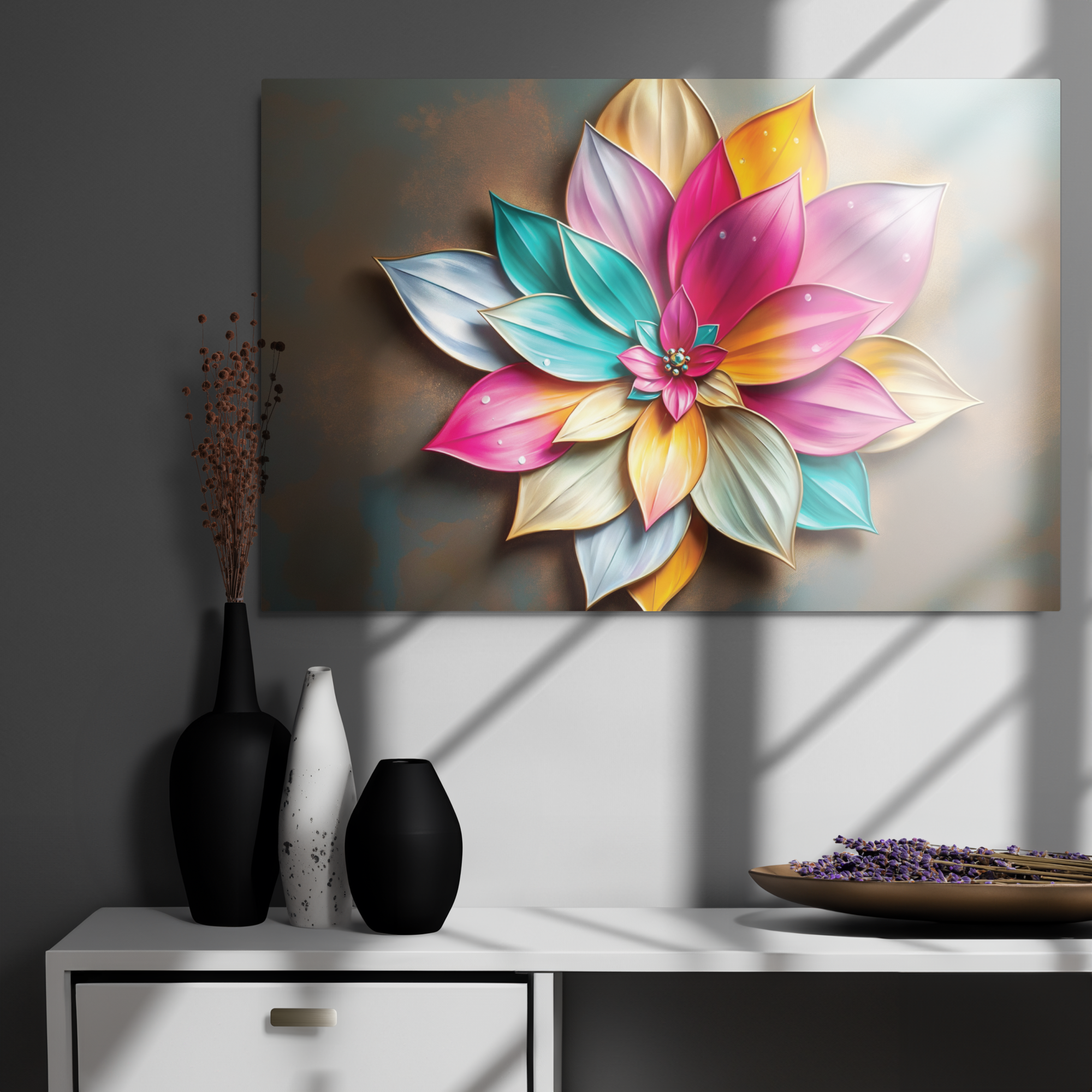 Soft Luxe Lotus 36" x 24" Metal Print