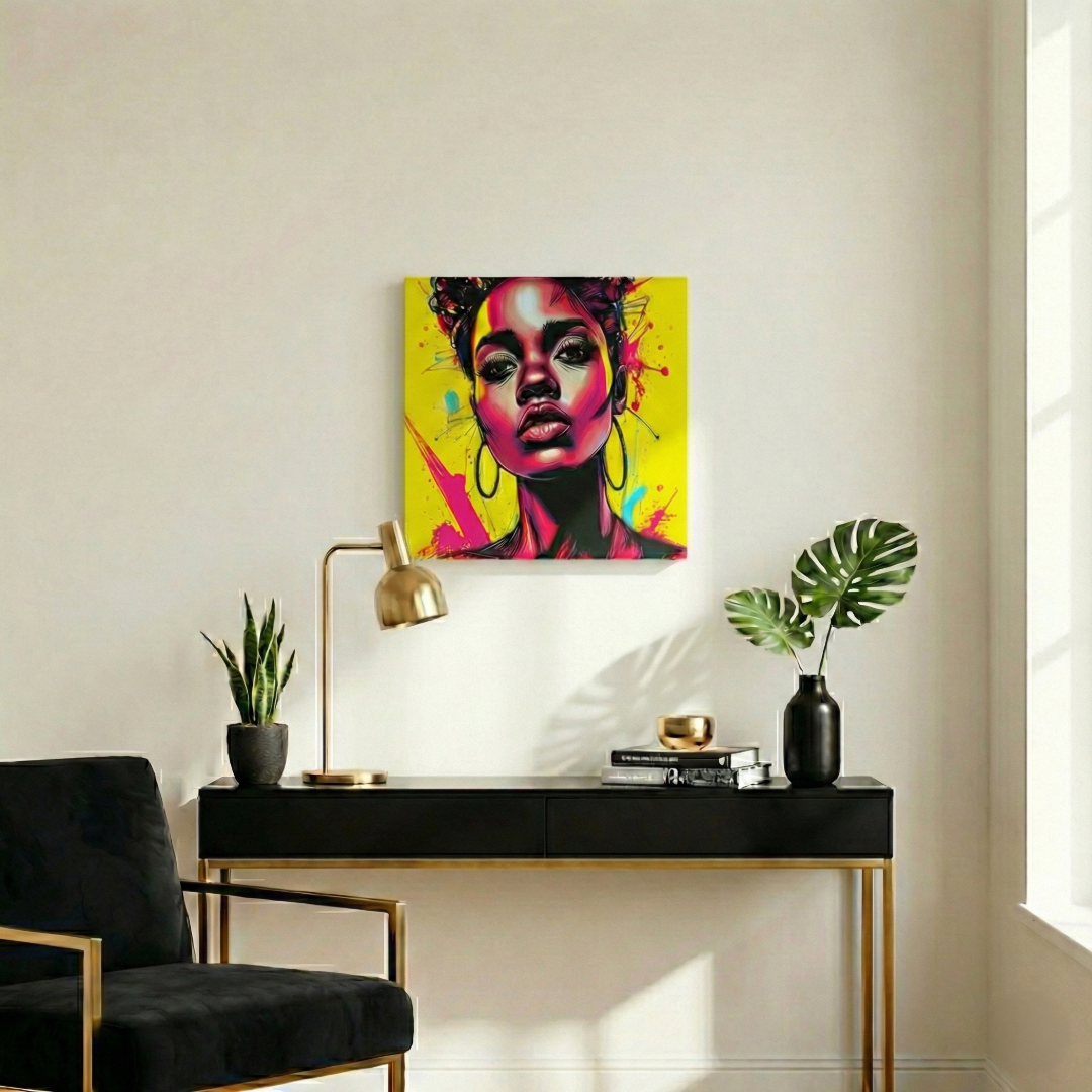 Neon Royalty 16" × 16" Canvas