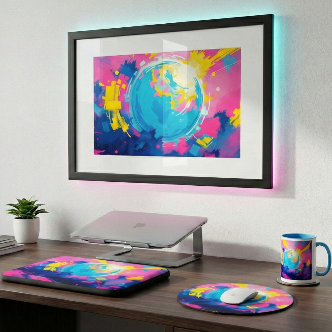 Neon Orbit Burst — Office Glow Set