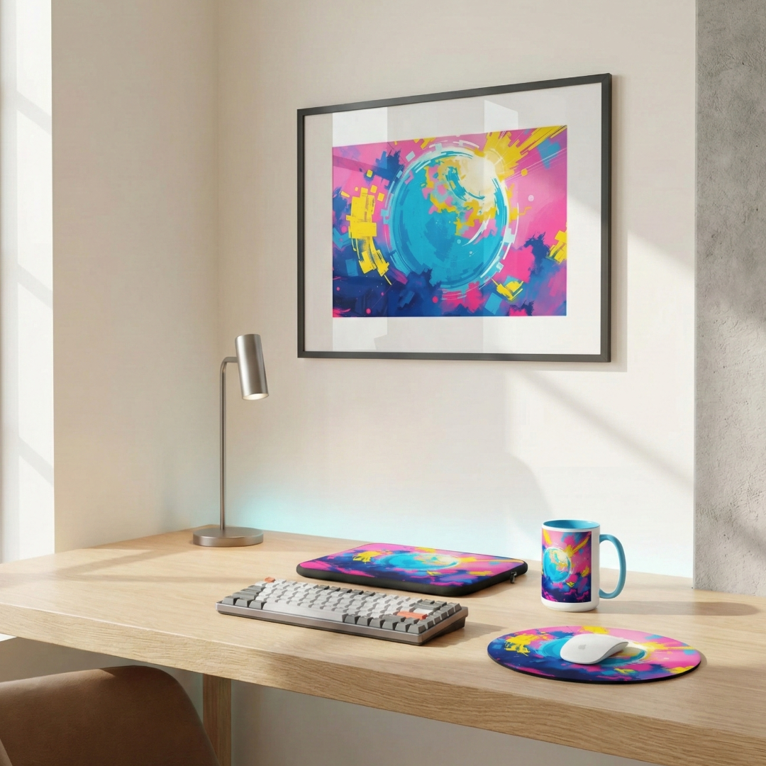Neon Orbit Burst — Office Glow Set