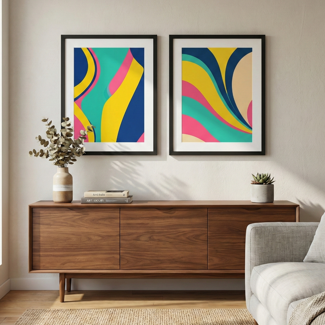 Pop Current Pair — Framed Poster Set (2-Piece)
