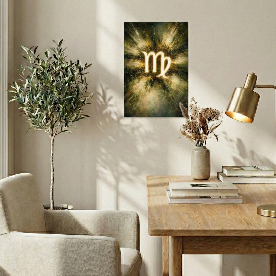 Virgo Gilded Precision Burst 12" x 18" Poster